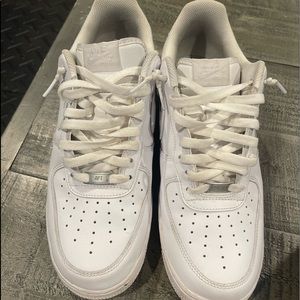 All white Nike Air Force ones
